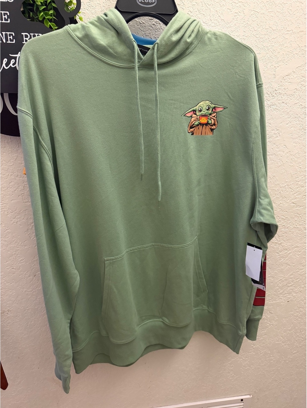 NWT Star Wars Grogu The Child Wanted Graphic Hoodie Sage Green 2XL